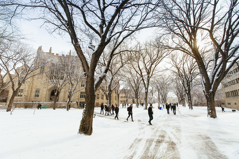 Thorvalson building on the Usask campus in Winter time.